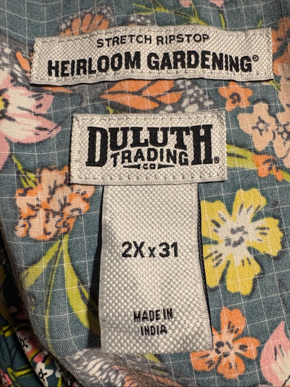Duluth Heirloom Gardening Bib Overalls in Midnight Green Monarchs Size 2X - Picture 5 of 6